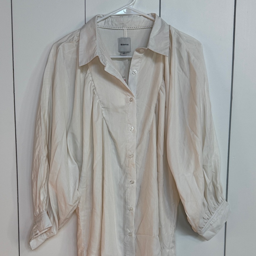 Maeve Cream Button-Up Shirt